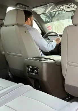 Close‑up of CalibRide’s high‑tech car dashboard with digital displays and intuitive controls