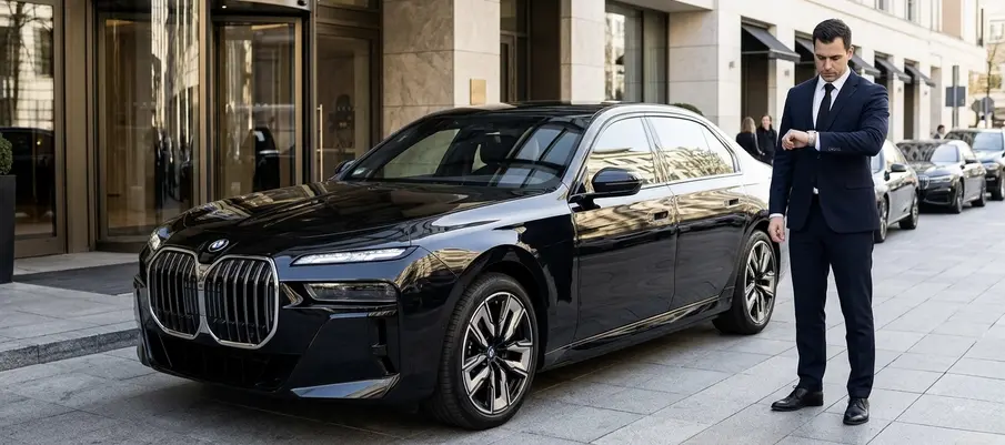 Chauffeur services in Dubai — driver arriving early for pickup