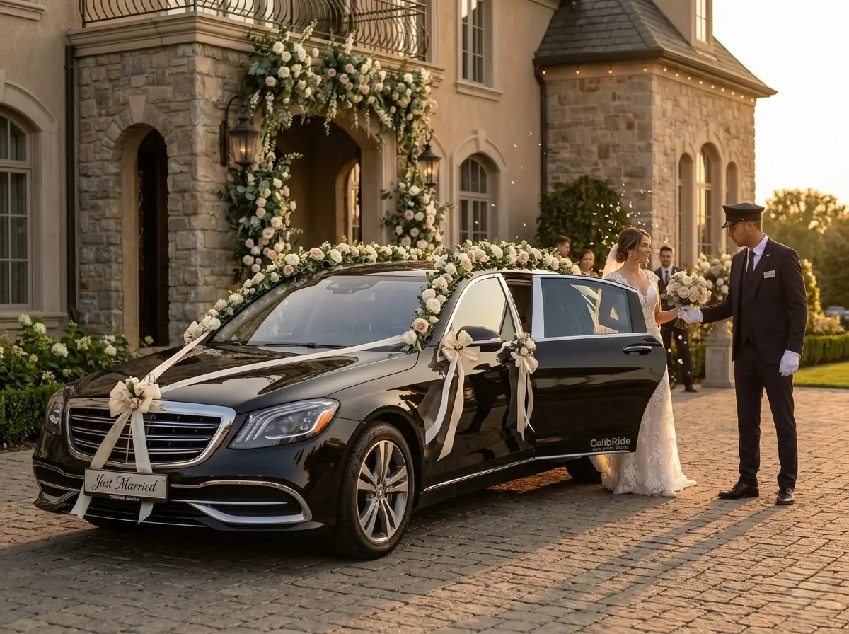 limousine service Dubai with bridal party