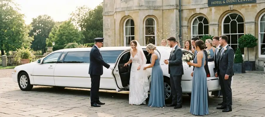 Wedding car rental Dubai stretch limousine for bridal party