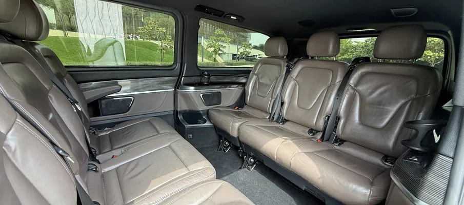 Van rental Dubai — interior view of group transfer vehicle