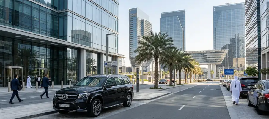Business use of rent a car with driver in Abu Dhabi service